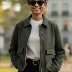 SALE: NWT OLIVE WAIST CROP ZIP JACKET